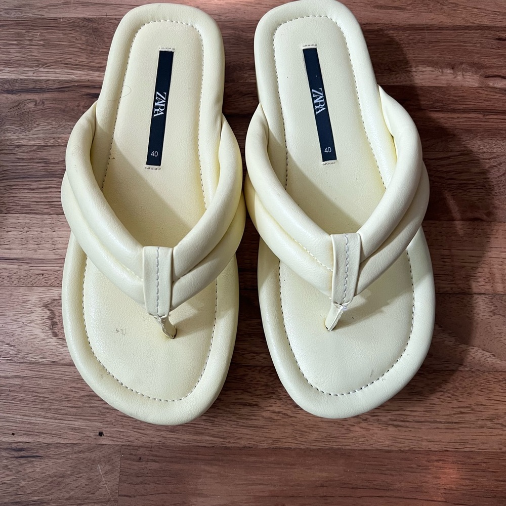 Zara platform flip flops